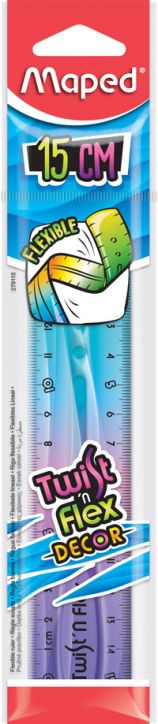Гъвкава ученическа линийка Maped Twist'n Flex - Decor, 15 см.