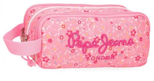 Несесер Pepe Jeans - Alenka Pink с три отделения и ръкохватка