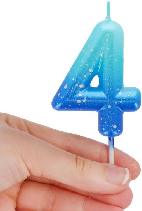 Свещ за рожден ден Legami - Цифра 4, синя
