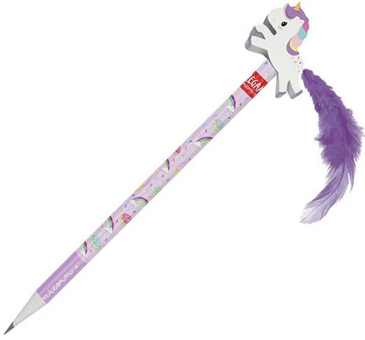 Молив Legami Unicorn с гумичка - 3D фигурка еднорог с перо