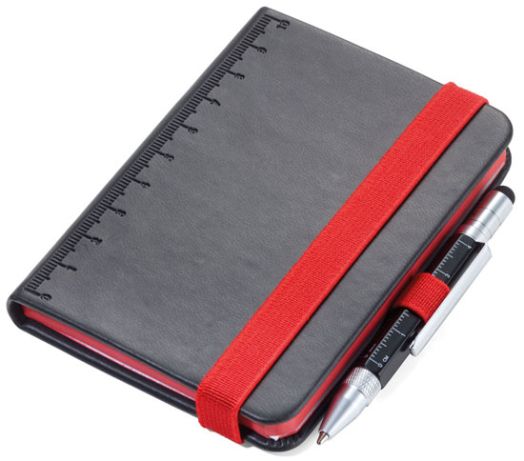 Джобен тефтер Troika с химикалка Liliput, черно/червено