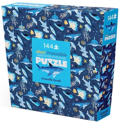 Пъзел Crocodile Creek Almost Impossible - Рифови акули, 144 части