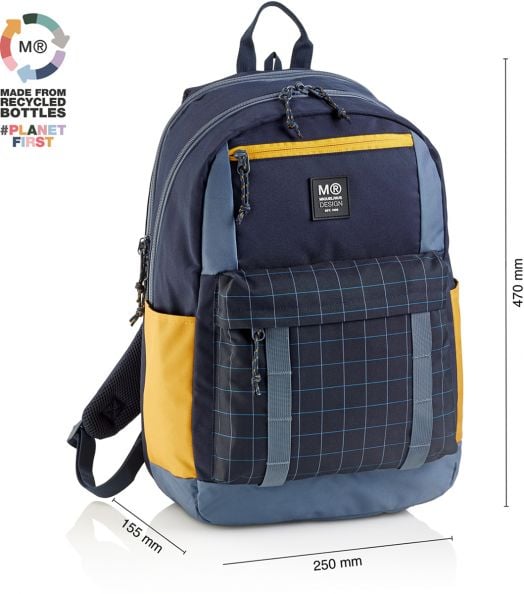 Раница Miquelrius Rider Black с две отделения и два предни джоба, 28 л.