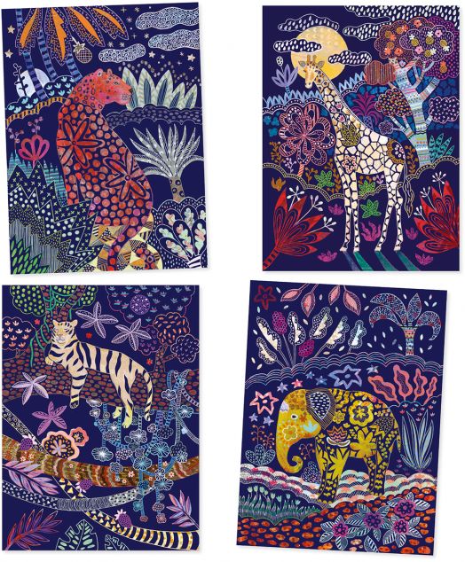 Комплект скреч картини Djeco - Lush Nature