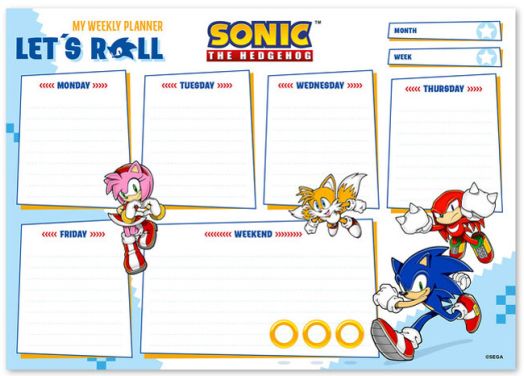 Седмичен планер Sonic A4