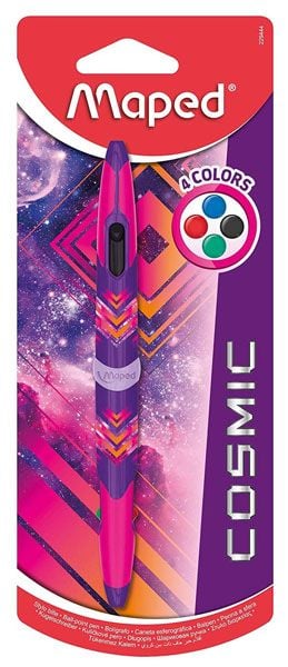 Четирицветна химикалка Maped Twin Tip Cosmic, розово тяло