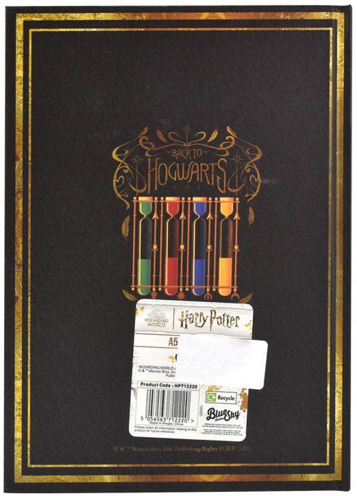 Тефтер Blue Sky Harry Potter Hogwarts A5, черен, 80 листа