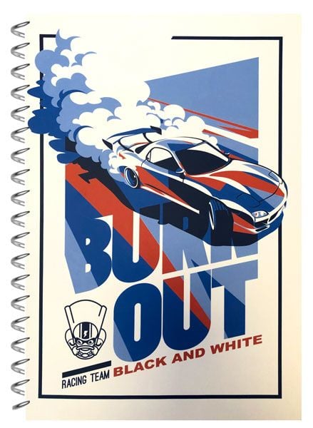 Тетрадка Black & White А4 със спирала и 3 теми, 105 листа - широки редове