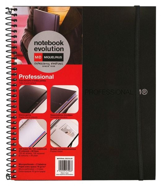 Тетрадка Miquelrius Professional А5 формат, 100 листа на квадратчета + 20 бели листа