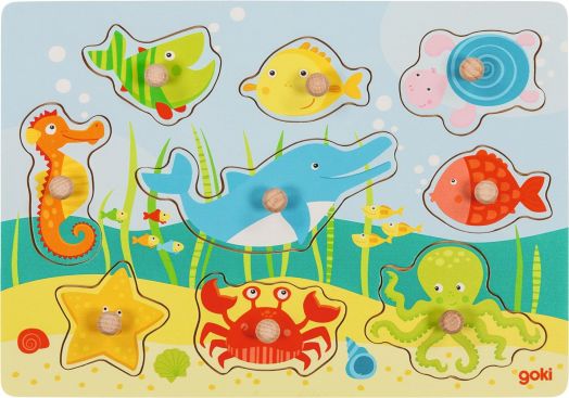 Пъзел с дръжки Goki - Подводен свят