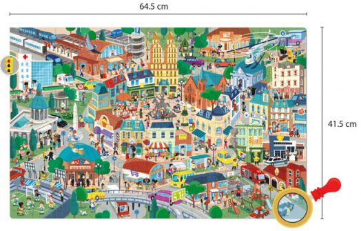 Асоциативна игра-пъзел Apli Kids - Градът, 104 части