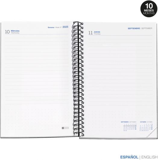 Тефтер - органайзер Miquelrius Love от септември 2025 до юни 2026 г., ден на страница