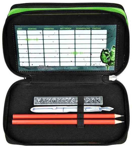 Ученически несесер Scooli Jurassic World с три отделения, пълен, модел 2024