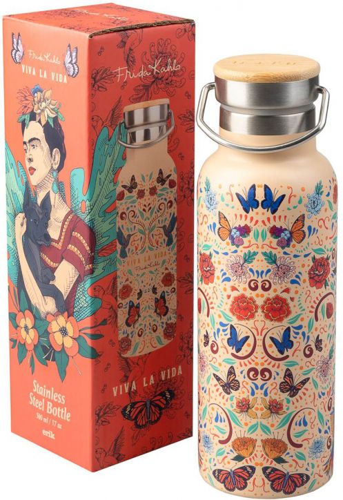 Метална бутилка Grupo Erik Frida Kahlo Viva La Vida с дръжка, 500 мл.