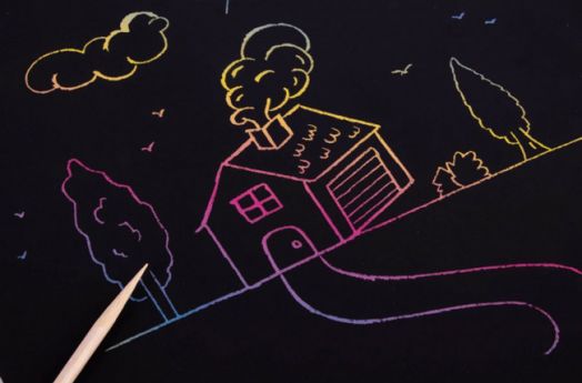 Книжка за рисуване със скреч страници Apli Kids, 10 листа