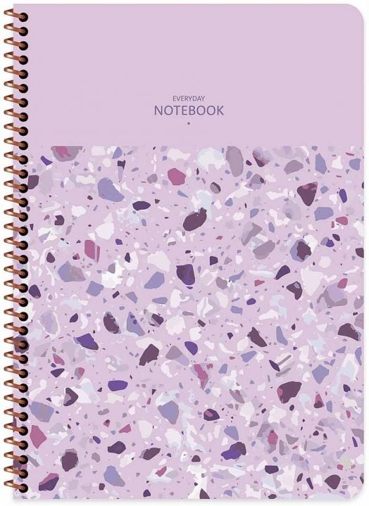 Тетрадка Keskin Color Terrazzo, 80 листа с малки квадратчета, асортимент