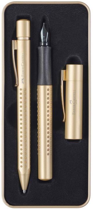 Комплект Faber-Castell - Химикалка и писалка Grip Edition Gold