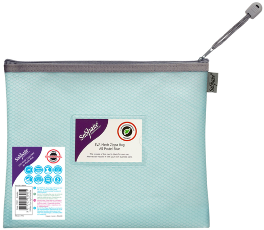 Папка с цип Snopake Mesh Zippa Bag A5, пастелно синя