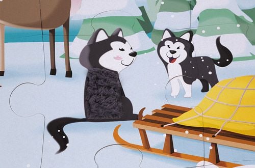 Детски тактилен пъзел Janod - Живот на леда, 20 части