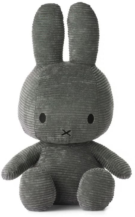 Плюшена играчка Miffy Eco Corduroy - базалтовосив заек, 50 см.
