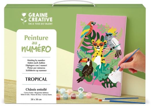Комплект за рисуване по номера Graine Creative - Тропик 20 x 30 см.