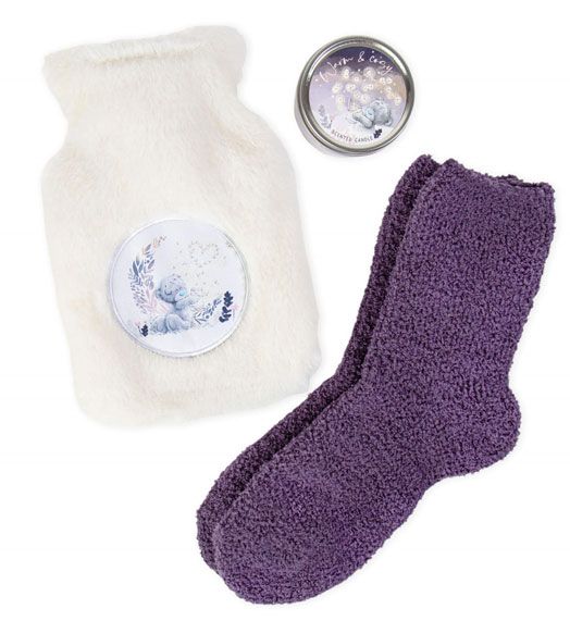 Комплект Me To You - бутилка за гореща вода, свещ и чорапи