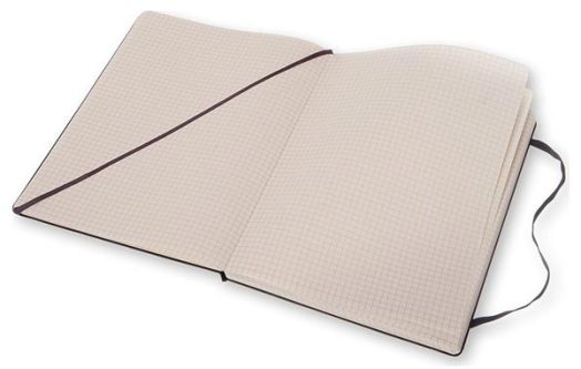 Голям черен тефтер Moleskine Classic Black с твърди корици и страници на малки квадратчета