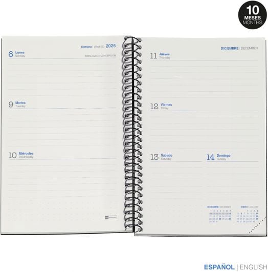 Седмичен тефтер - органайзер Miquelrius Eco Year от септември 2025 до юни 2026 г.