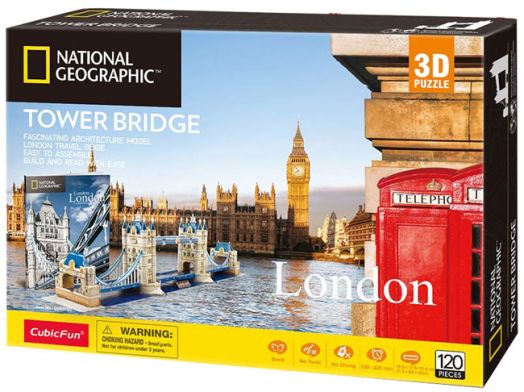 3D пъзел Cubic Fun National Geographic - Тауър Бридж, 120 части