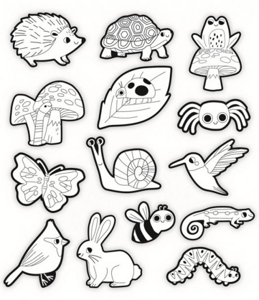 Стикери за оцветяване Crocodile Creek - Градина