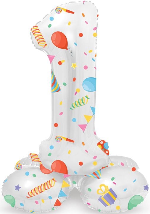 Фолиев балон Folat - Цифра 1, бял