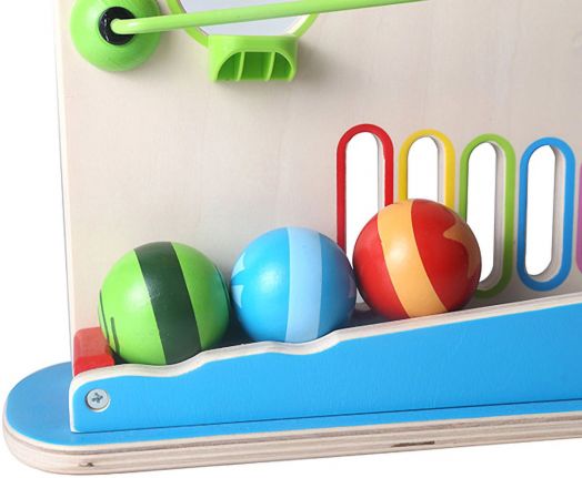 Дървена играчка Hape - Ролер с цветни топки