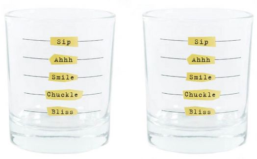 Комплект от две чаши Kikkerland - 5-те стъпки към щастието