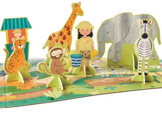 Пъзел за под Floss & Rock, Safari Park - Диви животни, 60 части