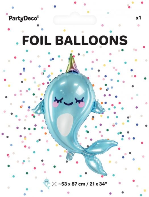 Фолиев балон PartyDeco - Нарвал