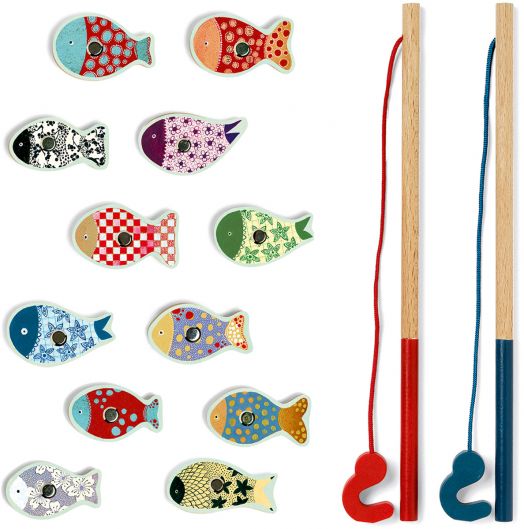 Дървени магнити Djeco - Омагьосан риболов