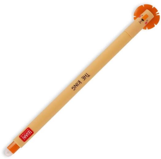 Изтриваема гел химикалка Legami Lion с капачка и гумичка