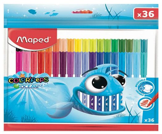 Флумастери Maped Color'Peps Ocean, 36 цвята