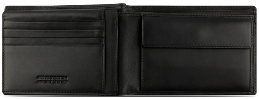 Мъжки кожен портфейл Bugatti Super Slim With Flap 5CC, черен