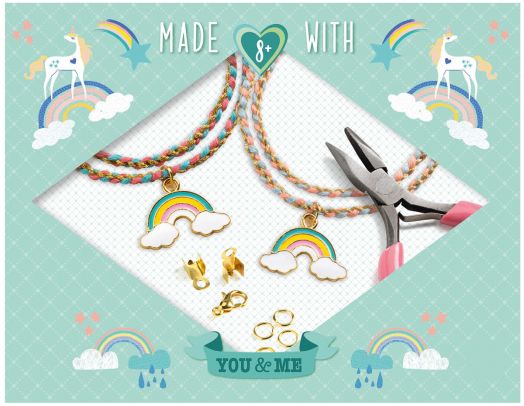 Креативен комплект Djeco: Направи си гривни - Дъга