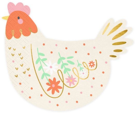 Салфетки PartyDeco - Кокошка, 20 бр.