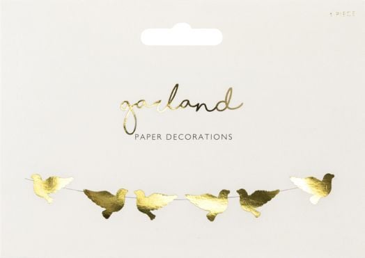 Златен гирлянд PartyDeco - Гълъби