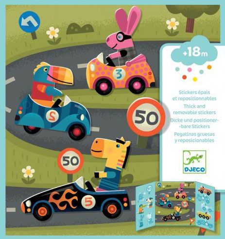 Творчески комплект със стикери Djeco: Направи коли