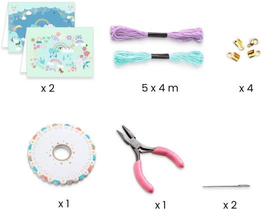 Креативен комплект Djeco: Направи си гривни - Дъга