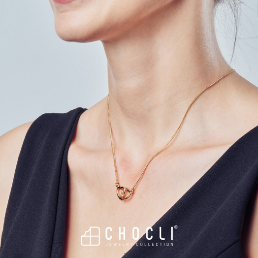 Колие с медальон Chocli - Connected Hearts