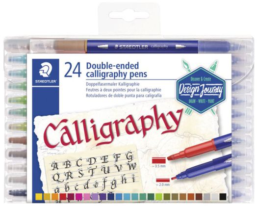 Калиграфски двувърхи маркери Staedtler Design Journey, 24 цвята