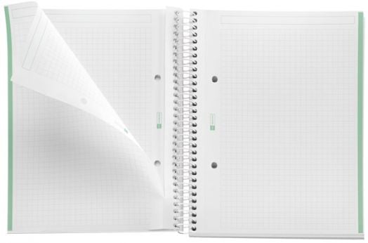 Тетрадка Miquelrius Cactus A5 със спирала, 80 листа, малки квадратчета, мента
