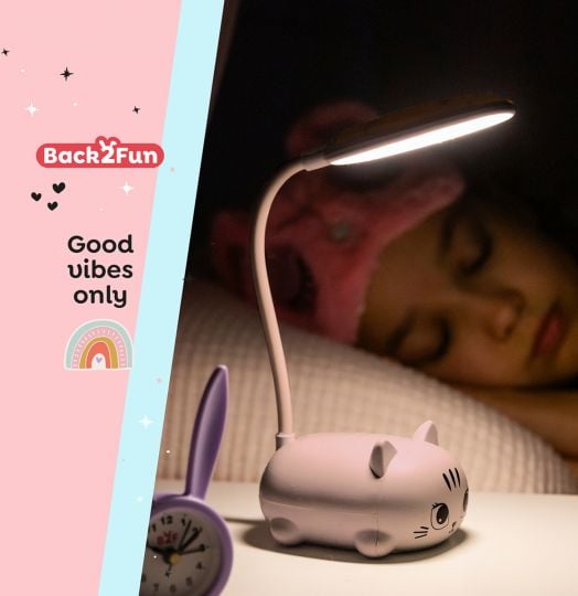 Настолна лампа Miquelrius Back2Fun - Коте, розова