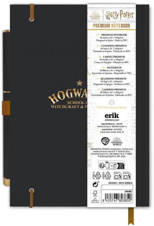 Тефтер Grupo Erik Harry Potter Hogwarts Crest A5 с химикалка