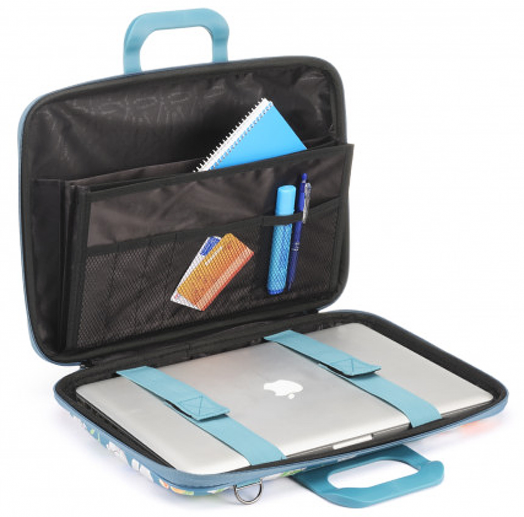 Чанта за лаптоп Bombata - Peonia, 13-14 инча, синя